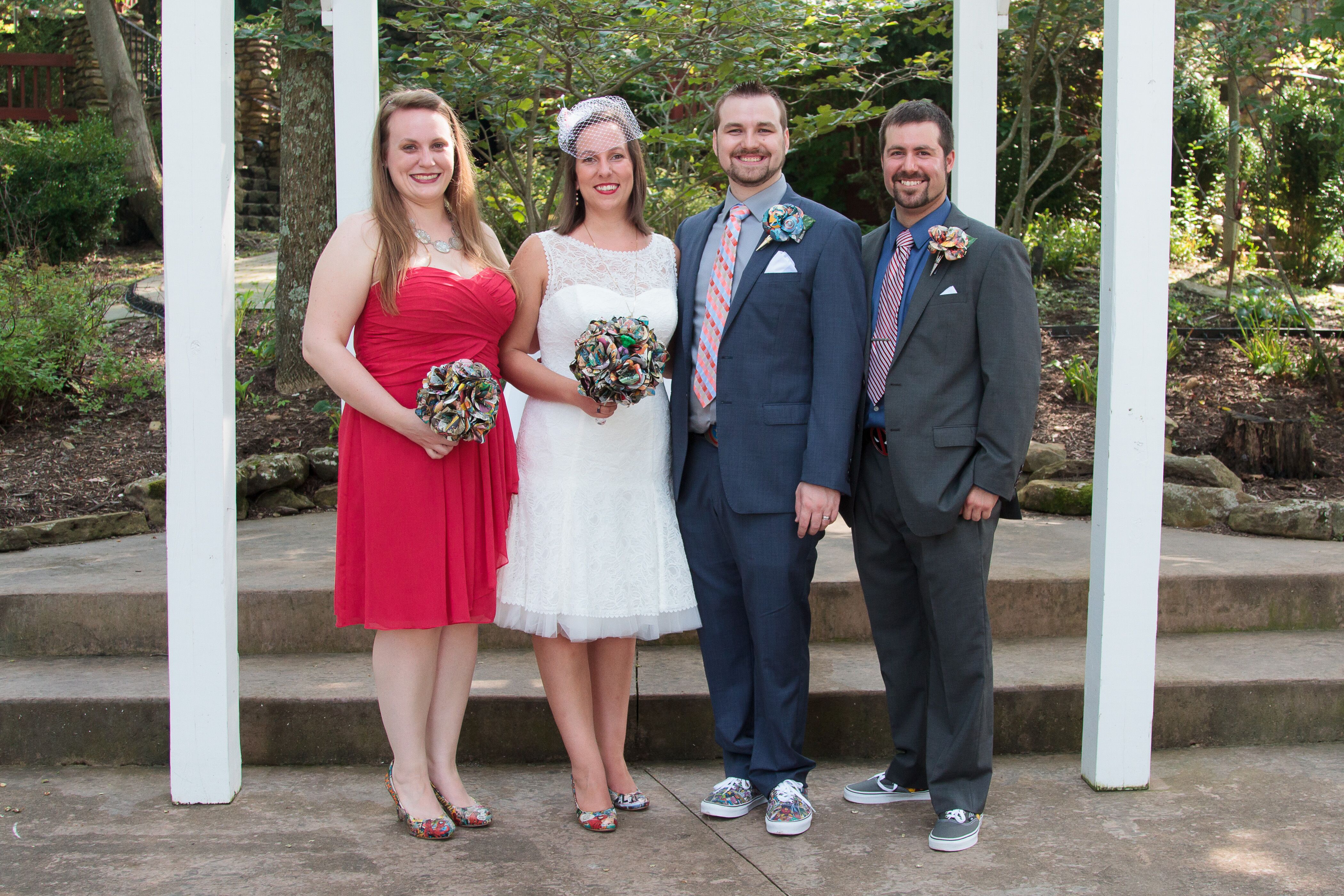 Couple with Intimate Wedding Party