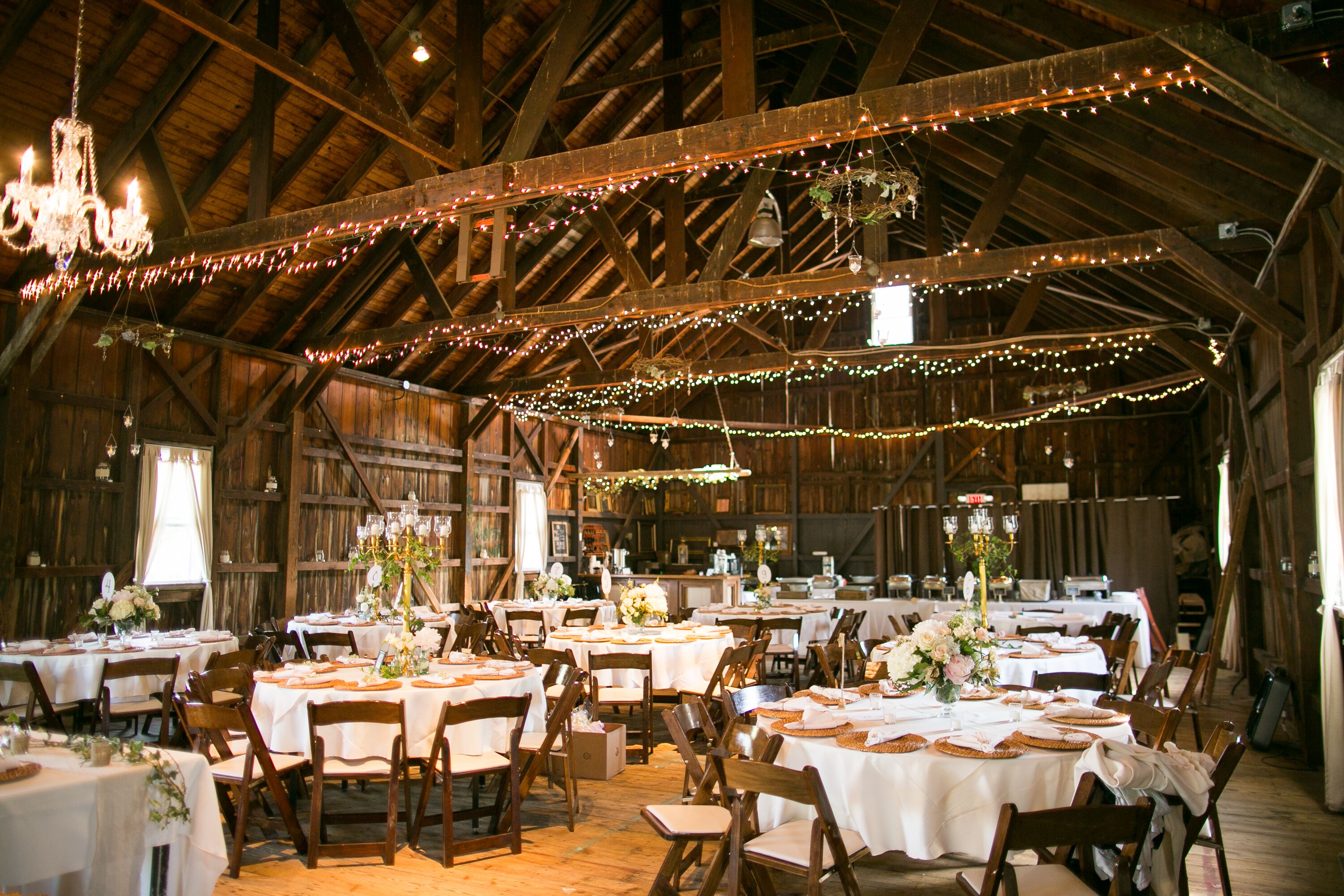 Rhodes Barn  Reception  With String Lights