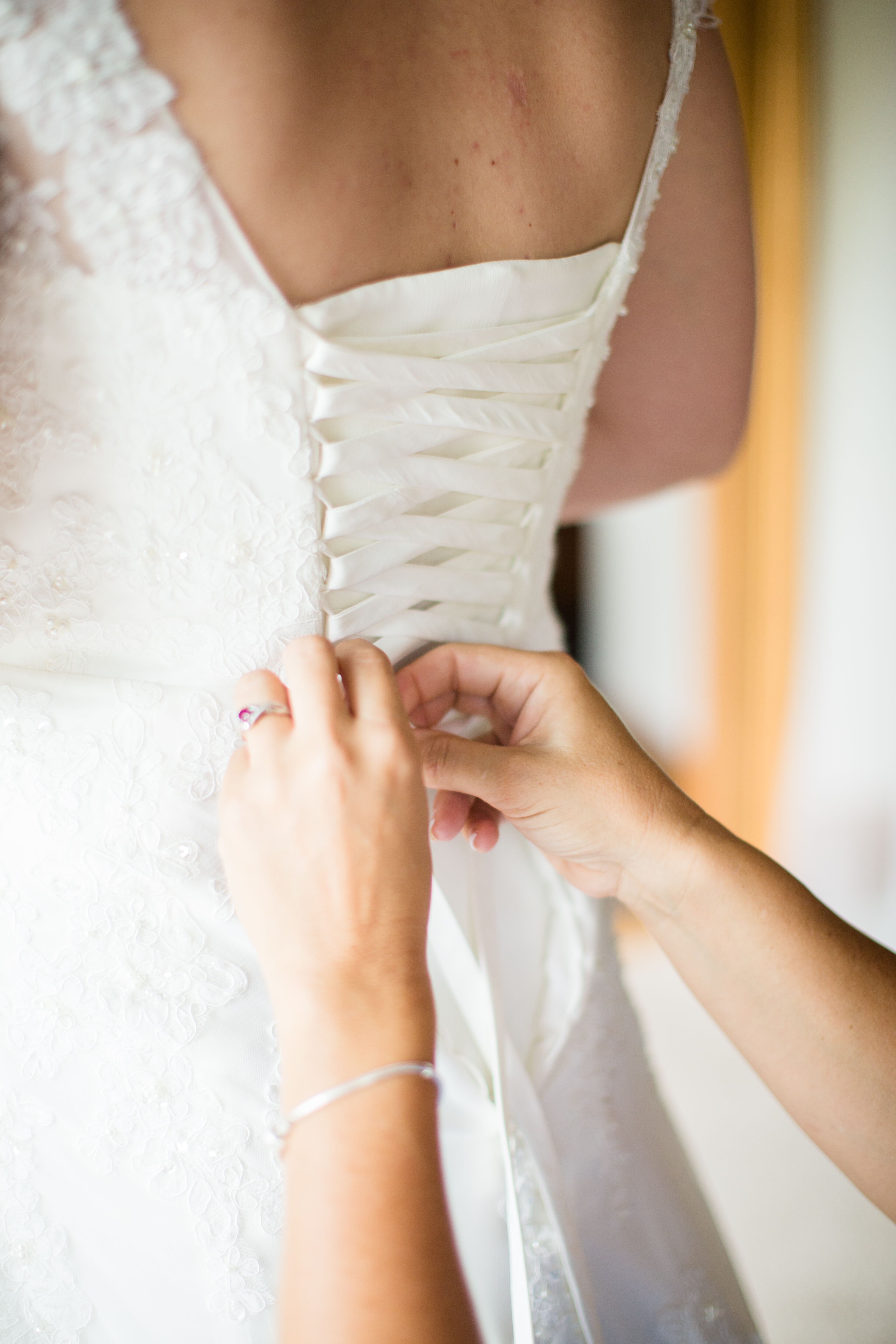 How to Lace a Corset Back Wedding Dress 