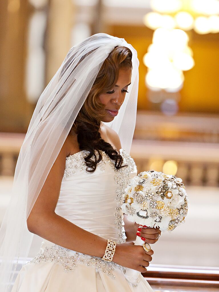 Long Curly Wedding Hairstyles With Veil