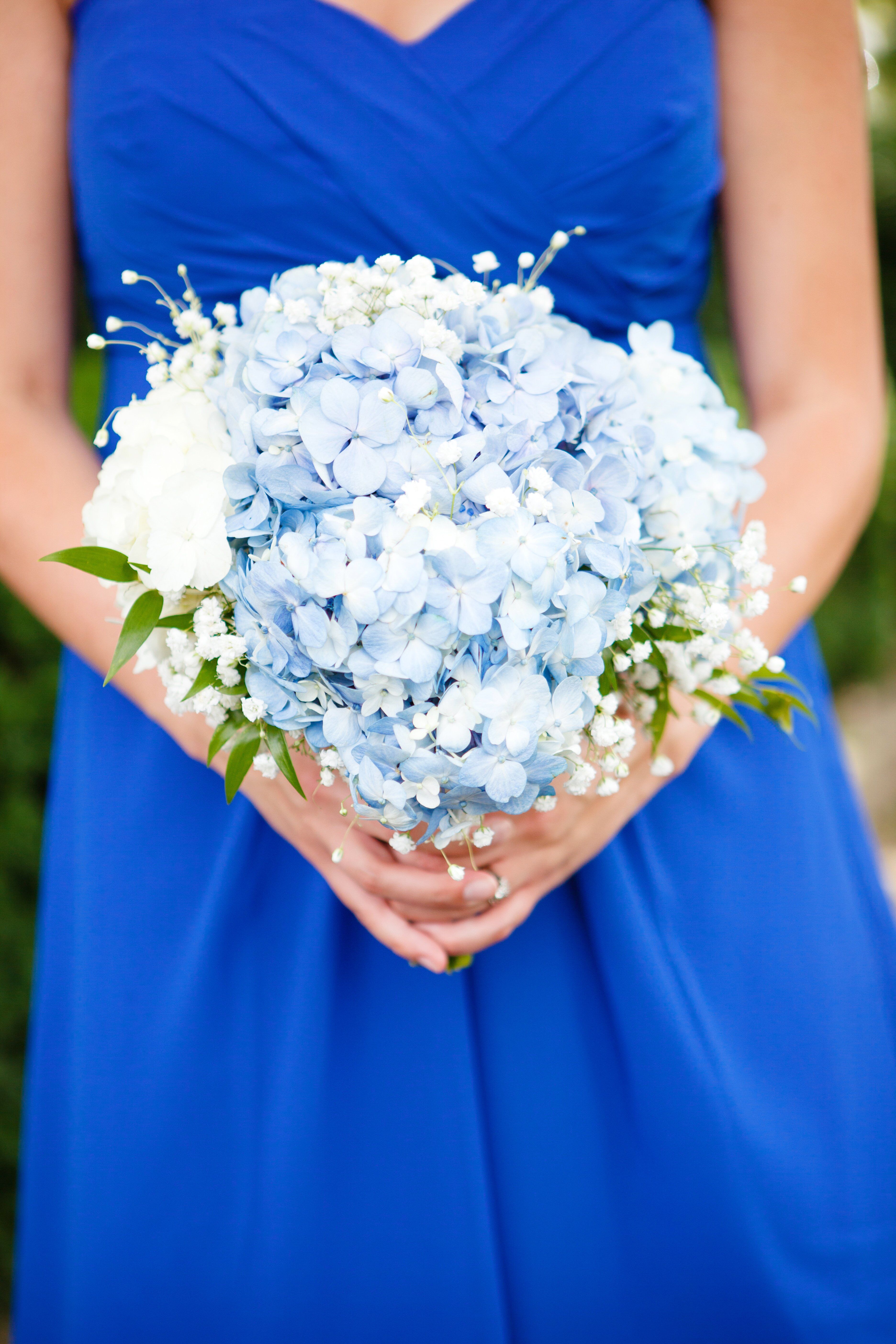 Pale Blue Hydrangea Bridesmaid Bouquet