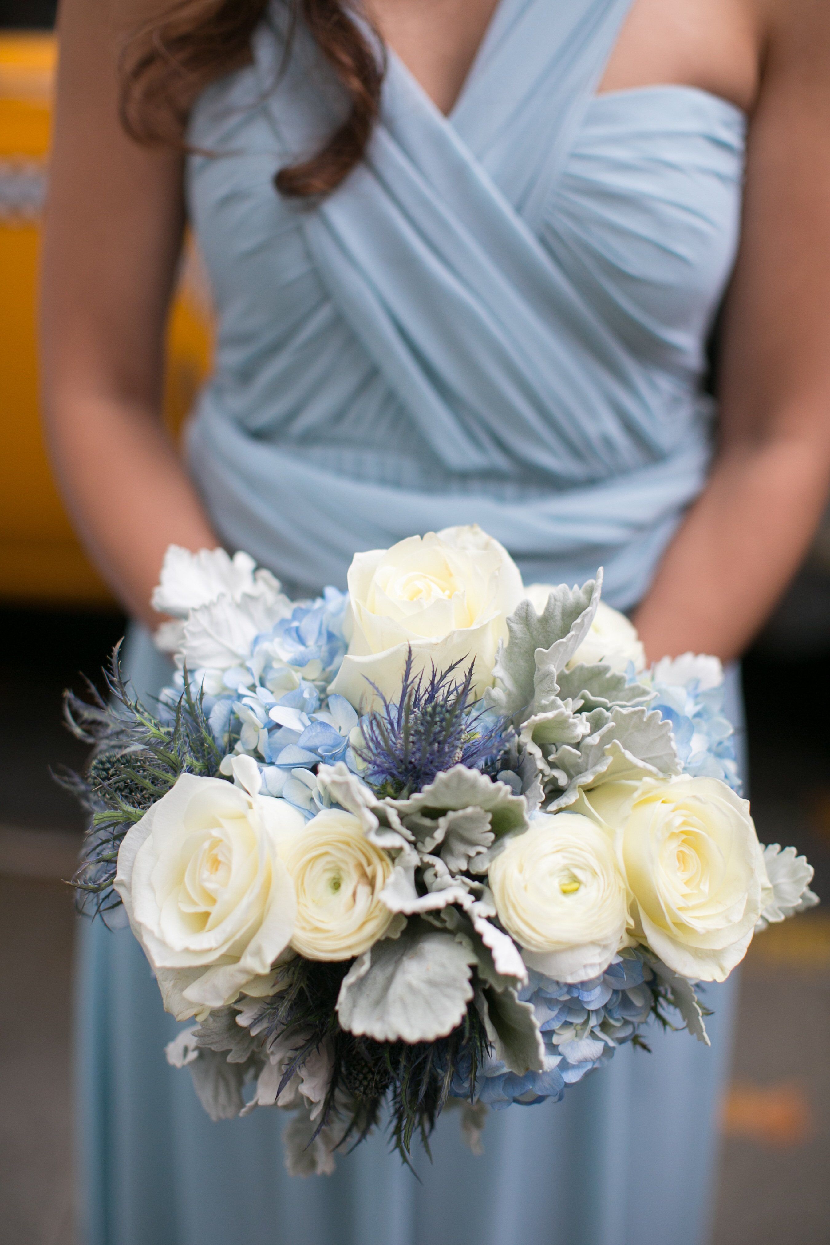 Blue and White Bridesmaid Bouquet