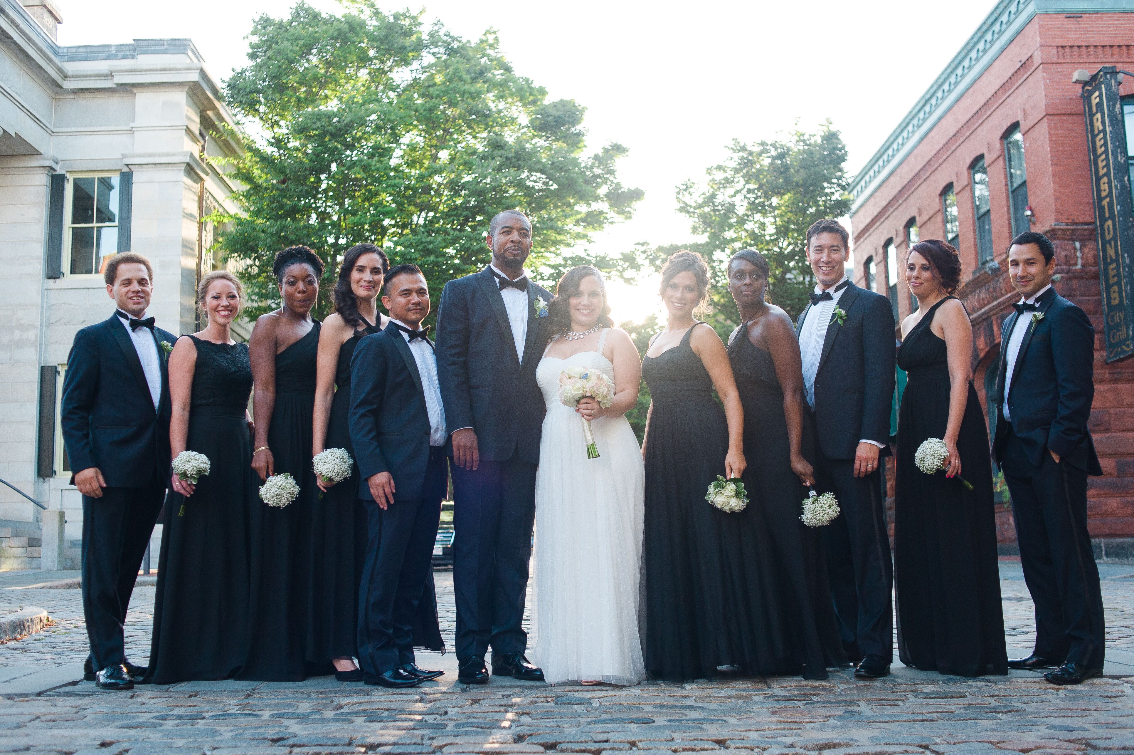 Dark Blue and Black Wedding Party