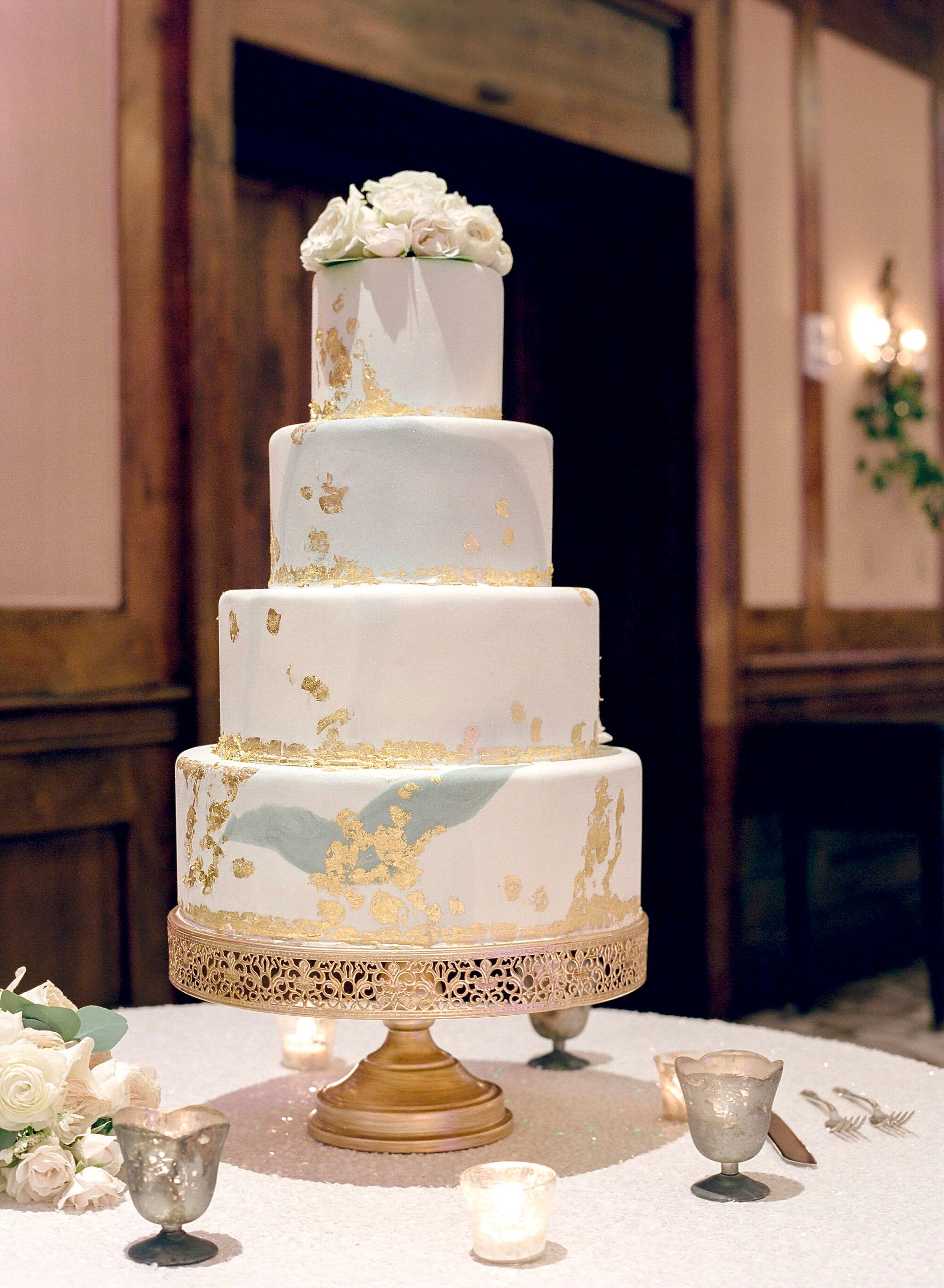 Fondant and Gold Leaf 3 Tier Cake Project