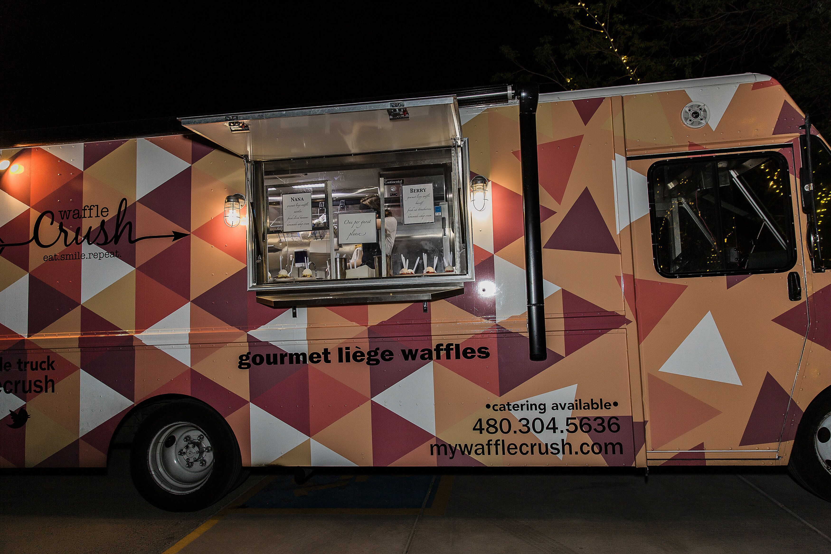 Waffle Food Truck at Outdoor Wedding