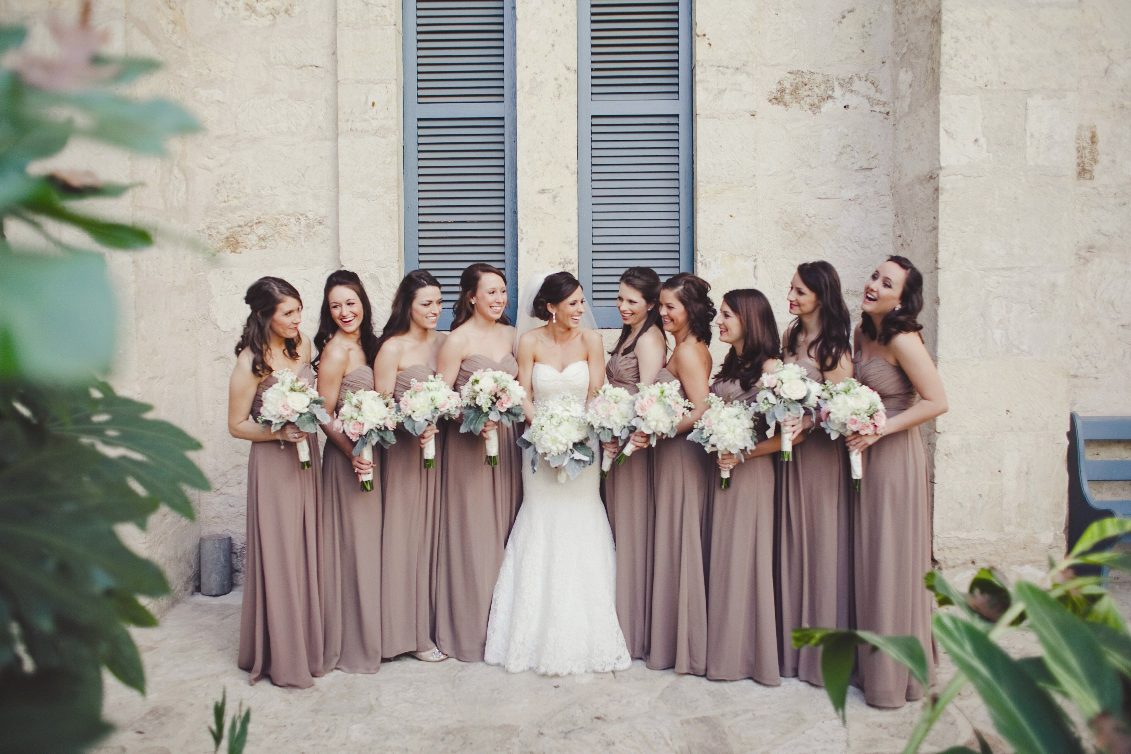 brown bridesmaid dresses