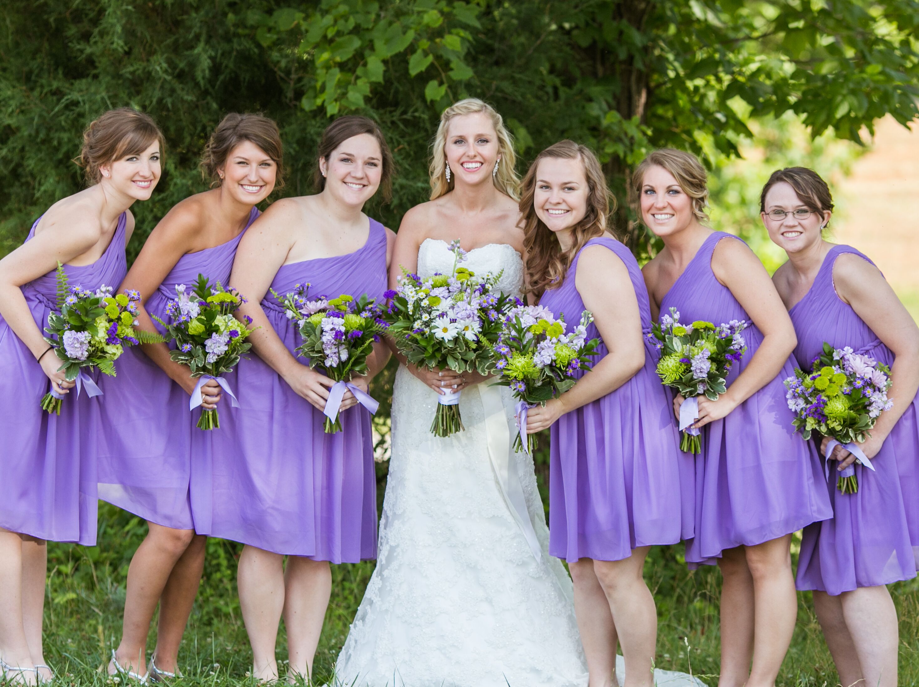 Purple bridesmaid store dresses short