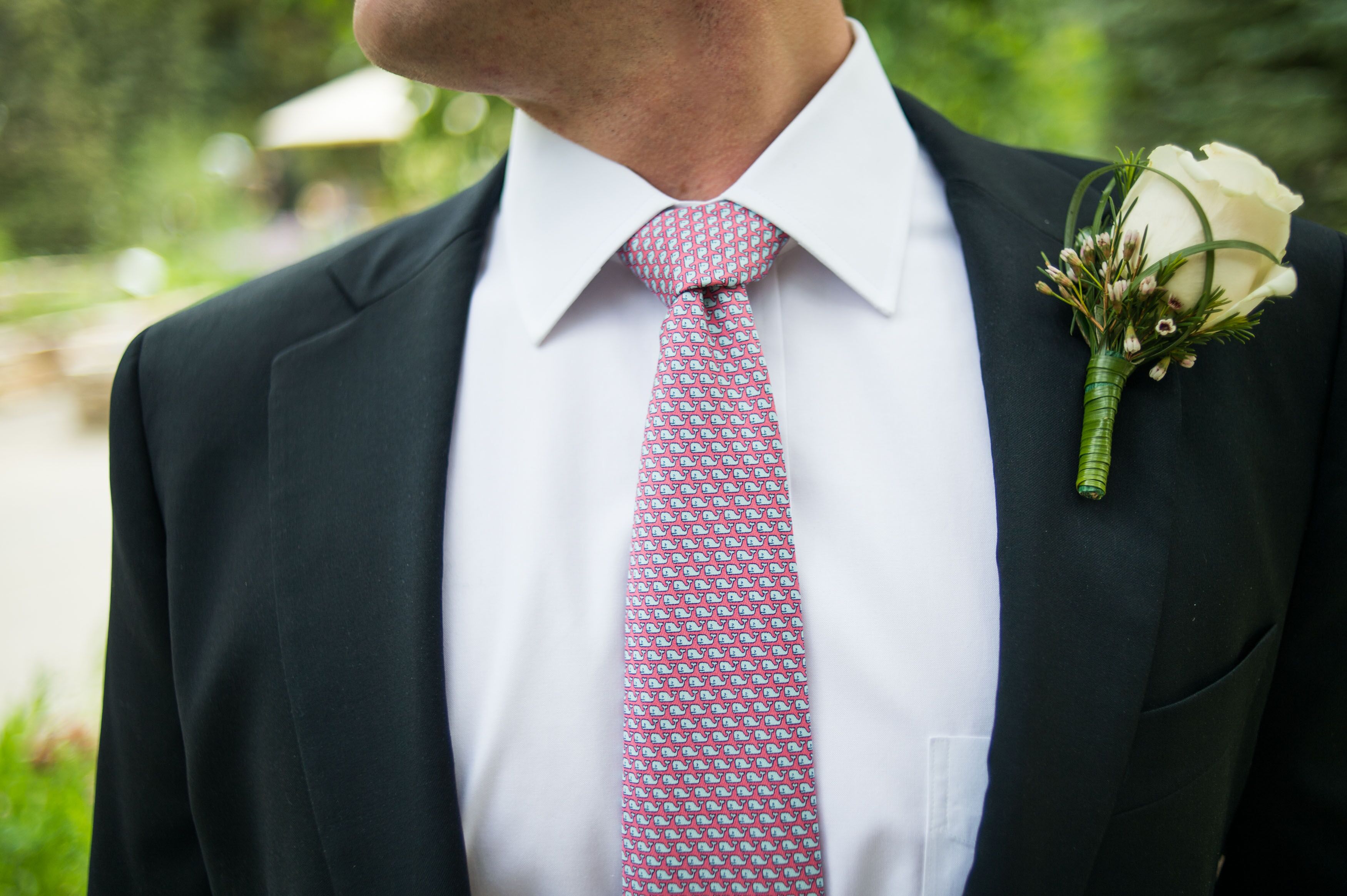 Simple Single White Rose Boutonnieres