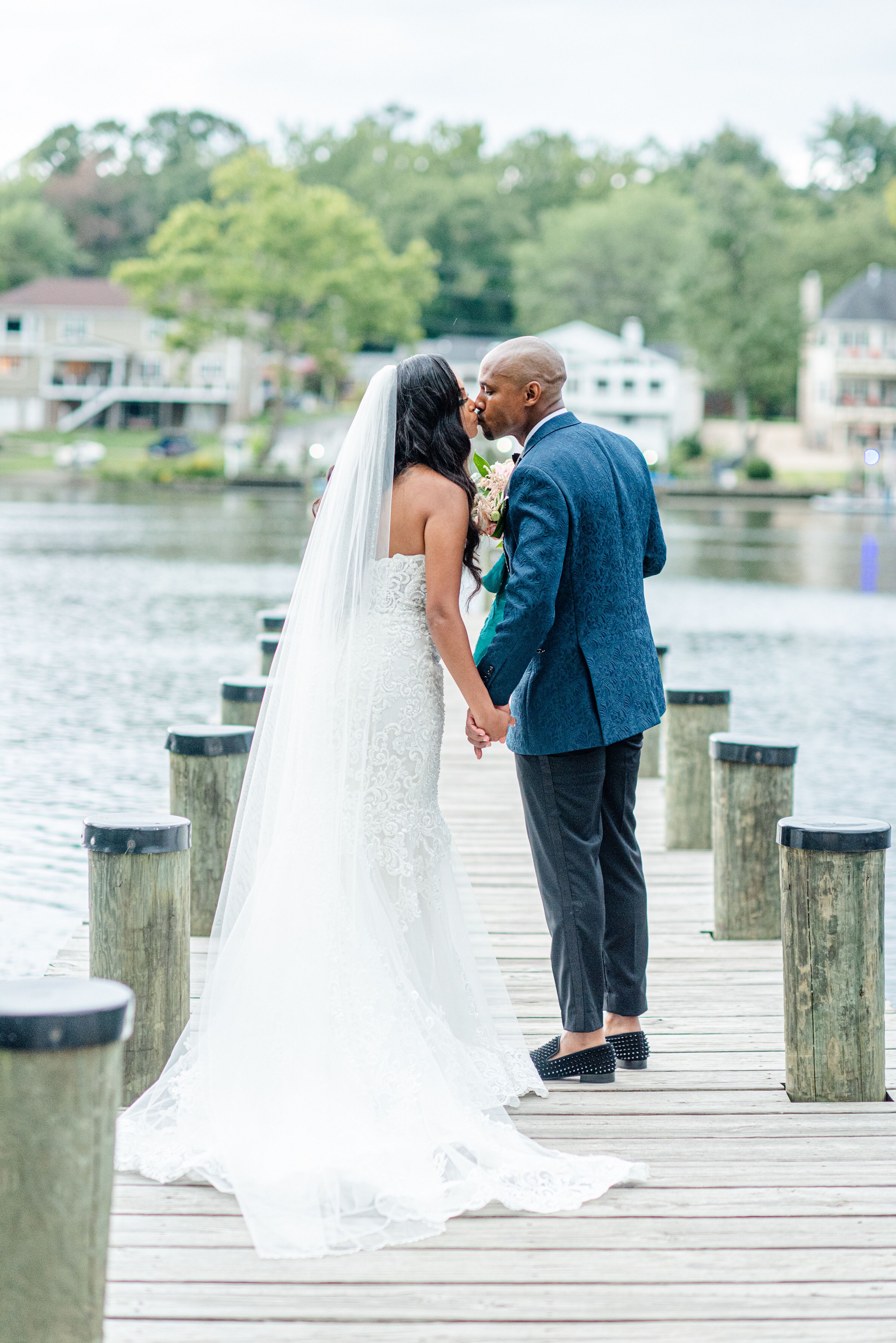 One Couple's Glam Pink-and-Teal Wedding at The River View at Occoquan Amid  the COVID-19 Pandemic