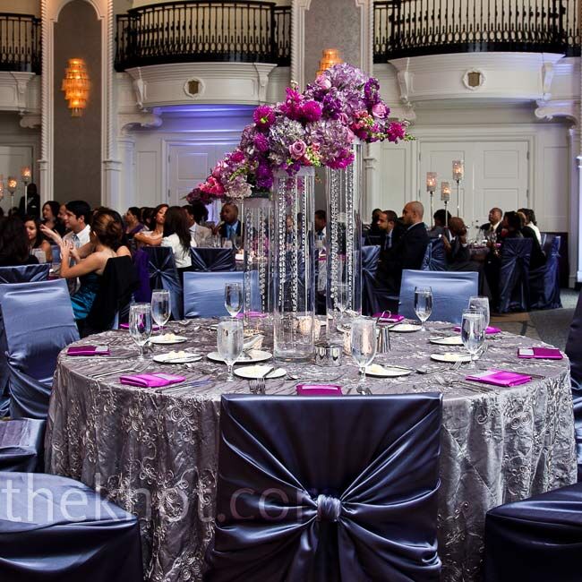 purple and silver wedding decorations