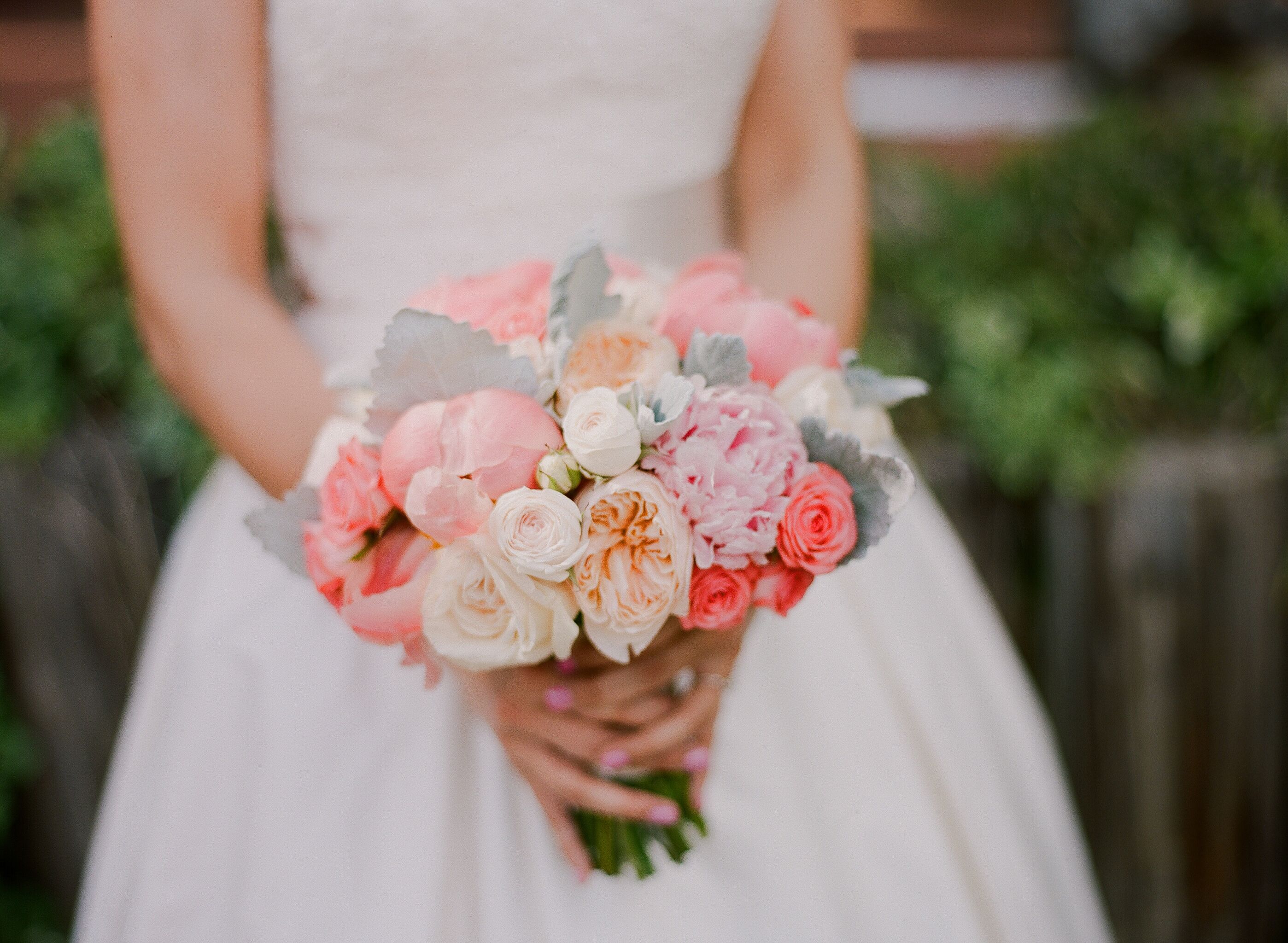 Pink Garden Rose and Peony Bridal Bouquet