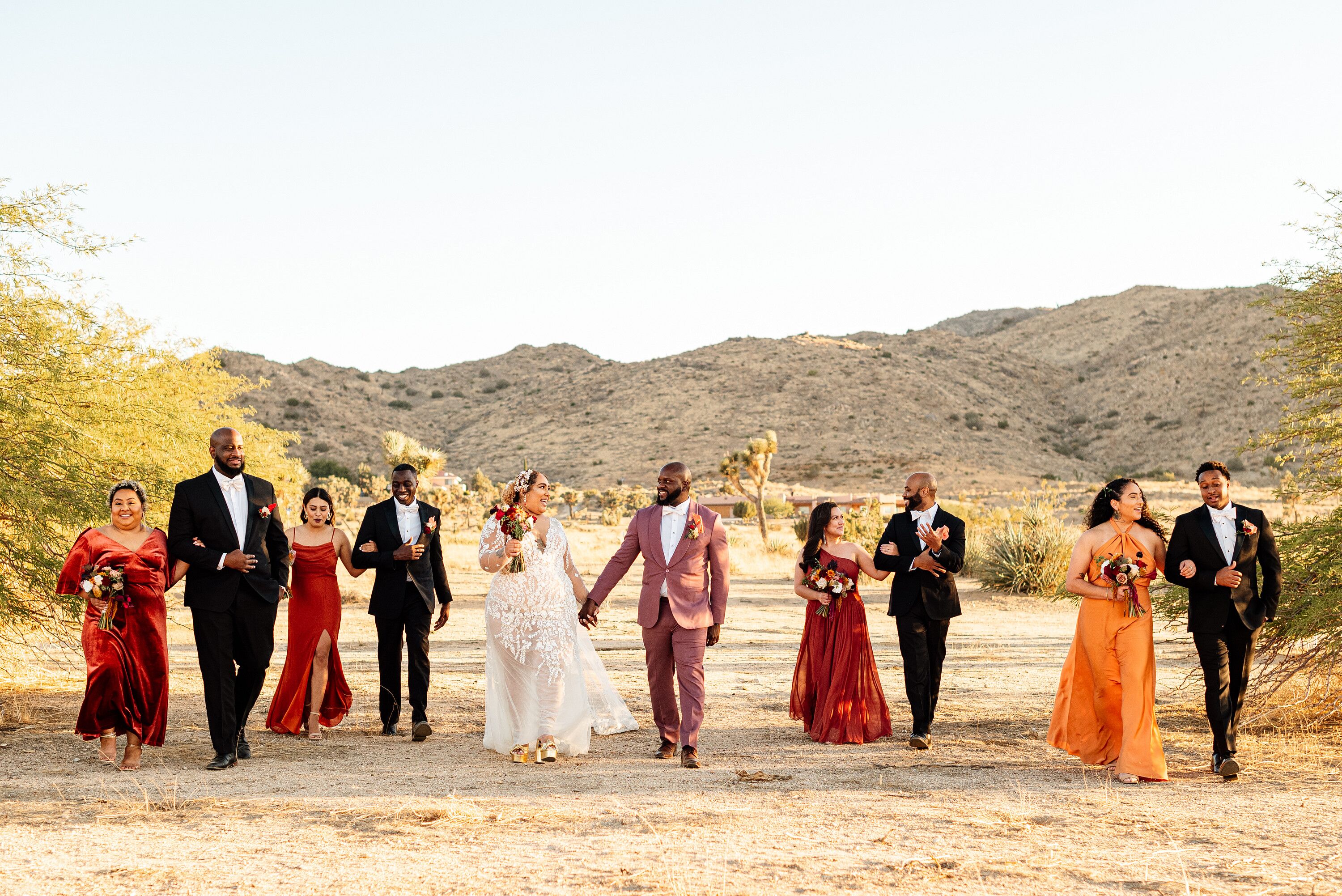 Wedding Party Portraits at Masaya Desert Ranch in Joshua Tree, California