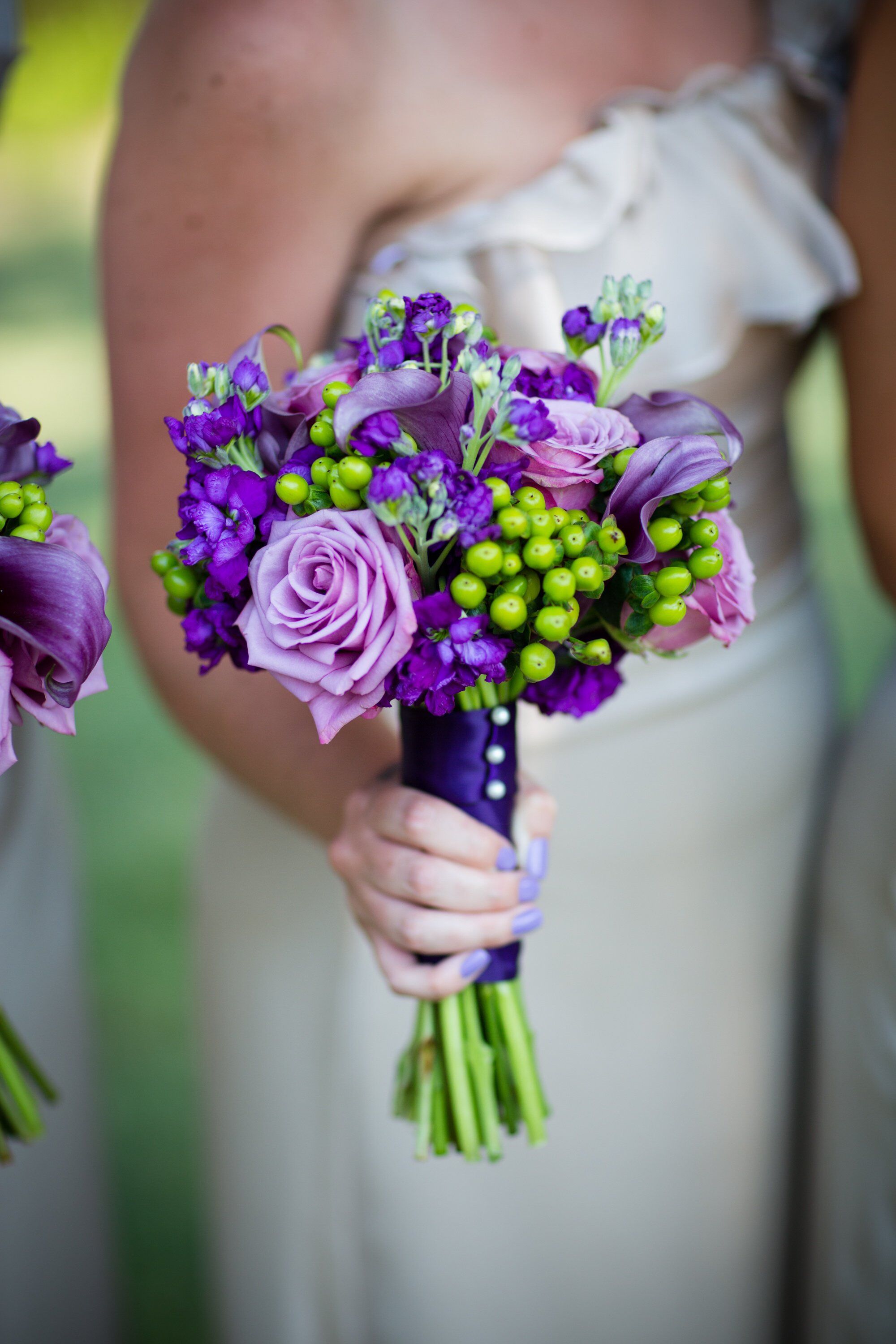 purple bridesmaid bouquets