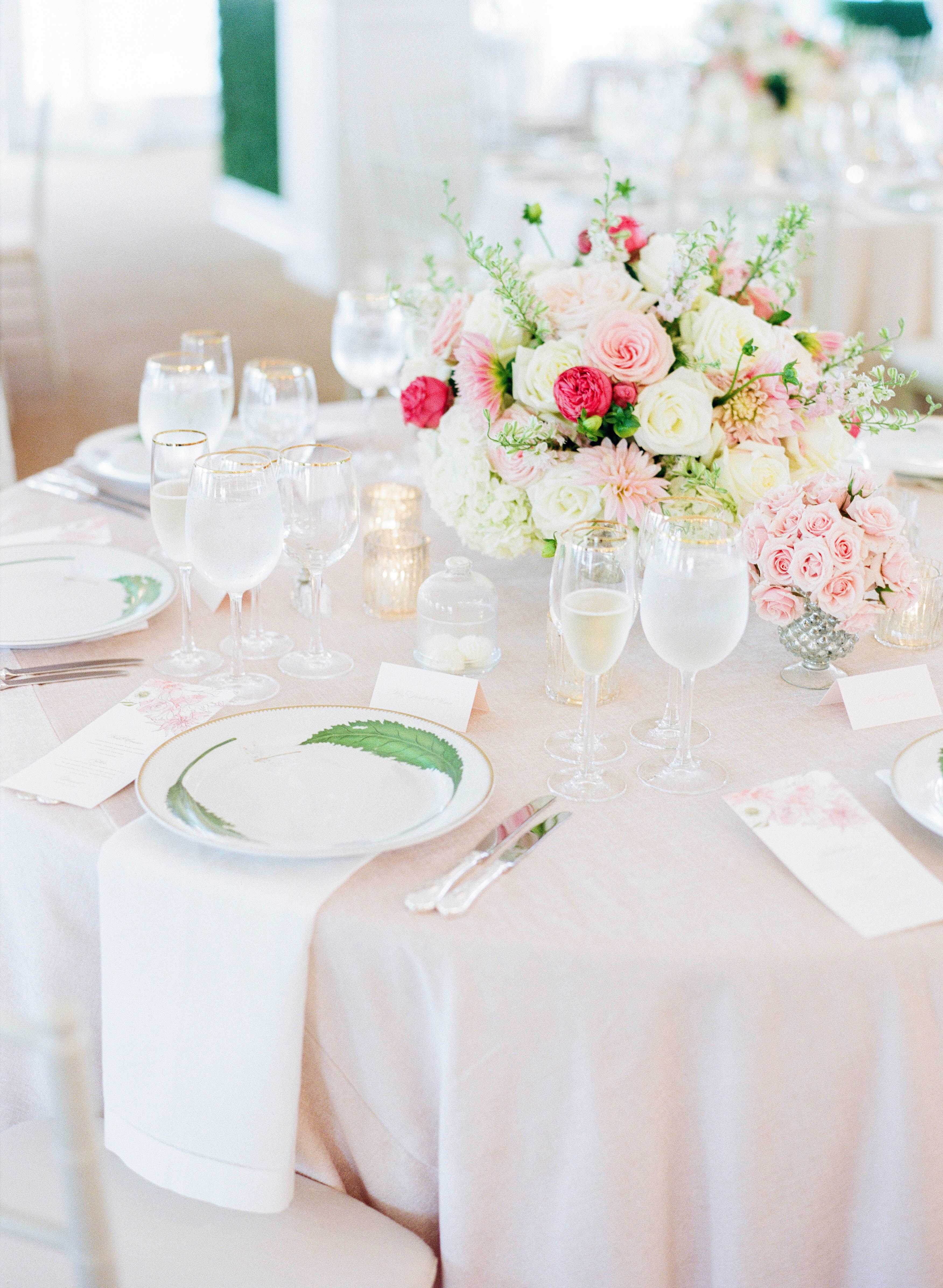 Pink and White Tablescape