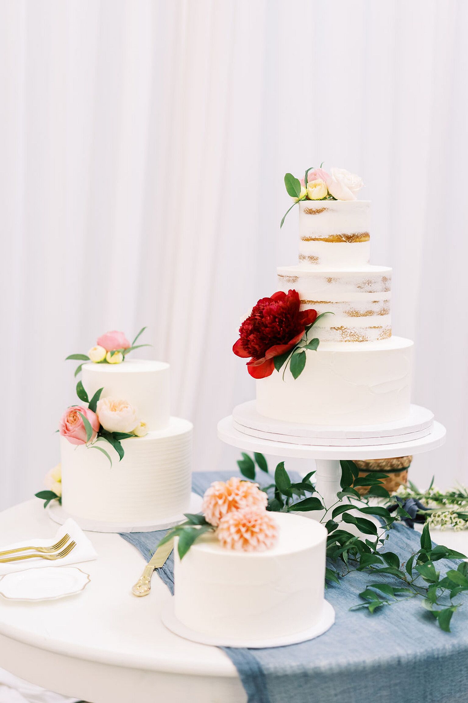 Trio of Wedding Cakes at The Madison in Cleveland, Ohio