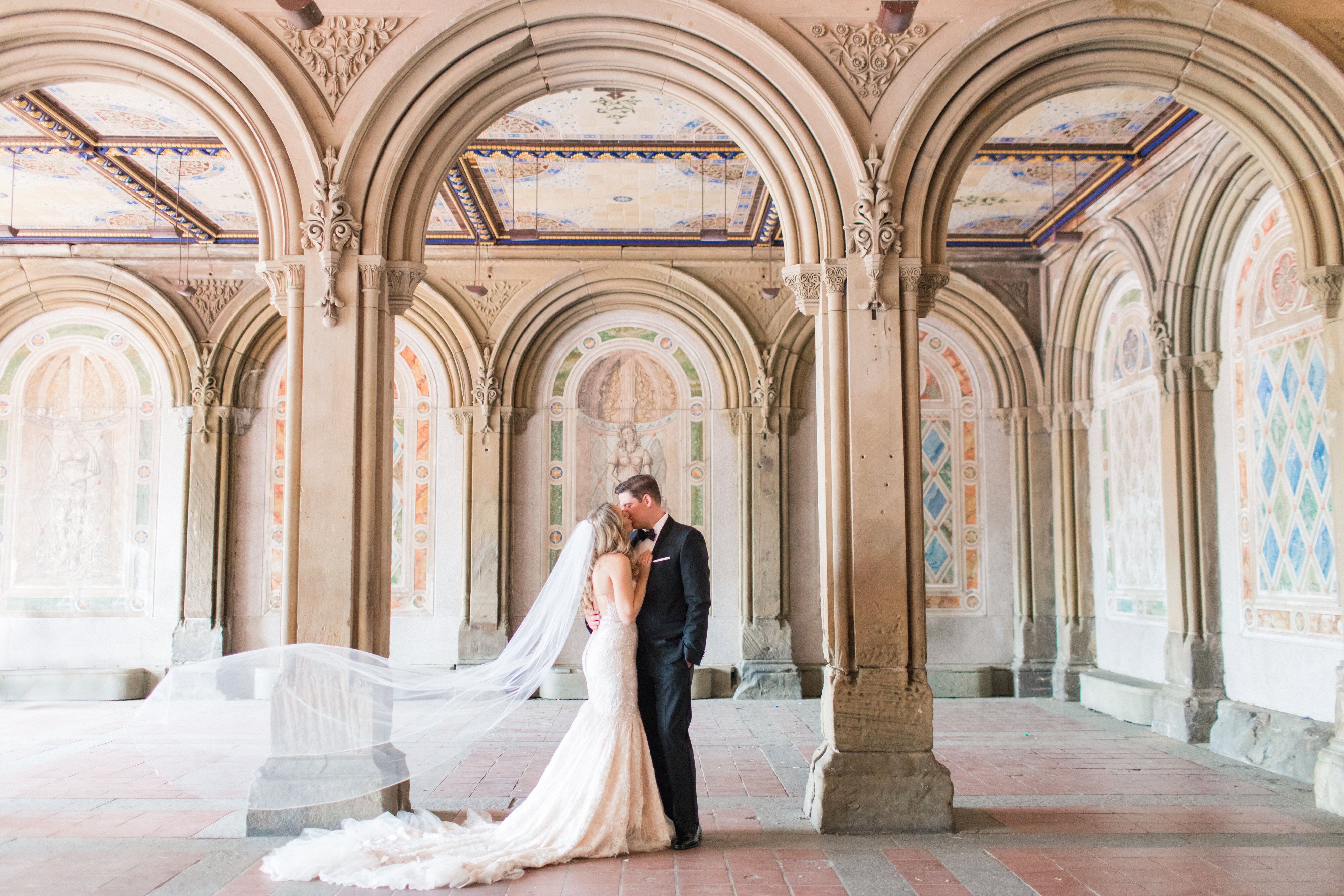 Couple at the Bethesda Terrace Arcade in Central Park