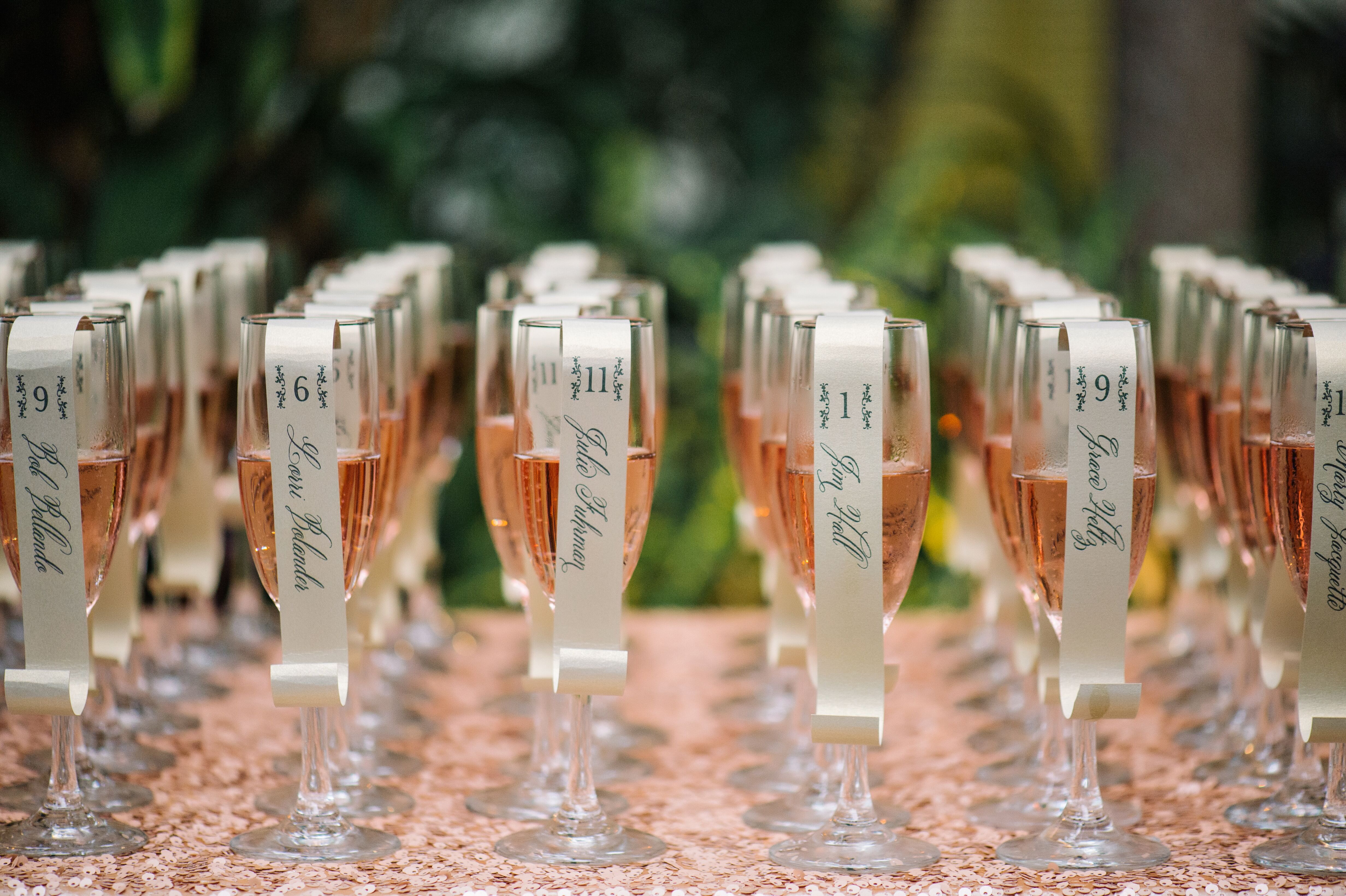 Fun Scroll Escort Cards, Pink Champagne