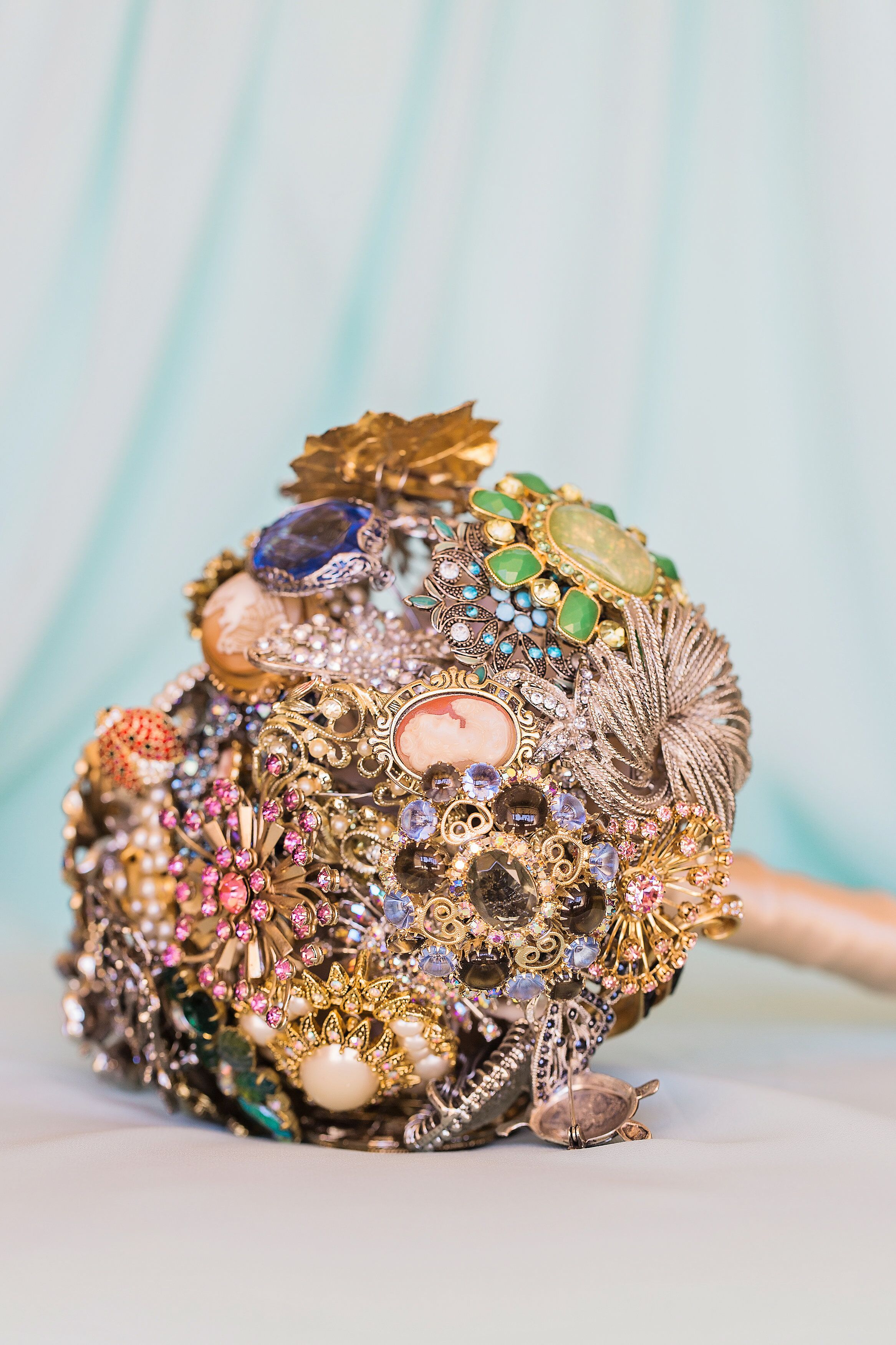 Colorful Brooch Bridal Bouquet