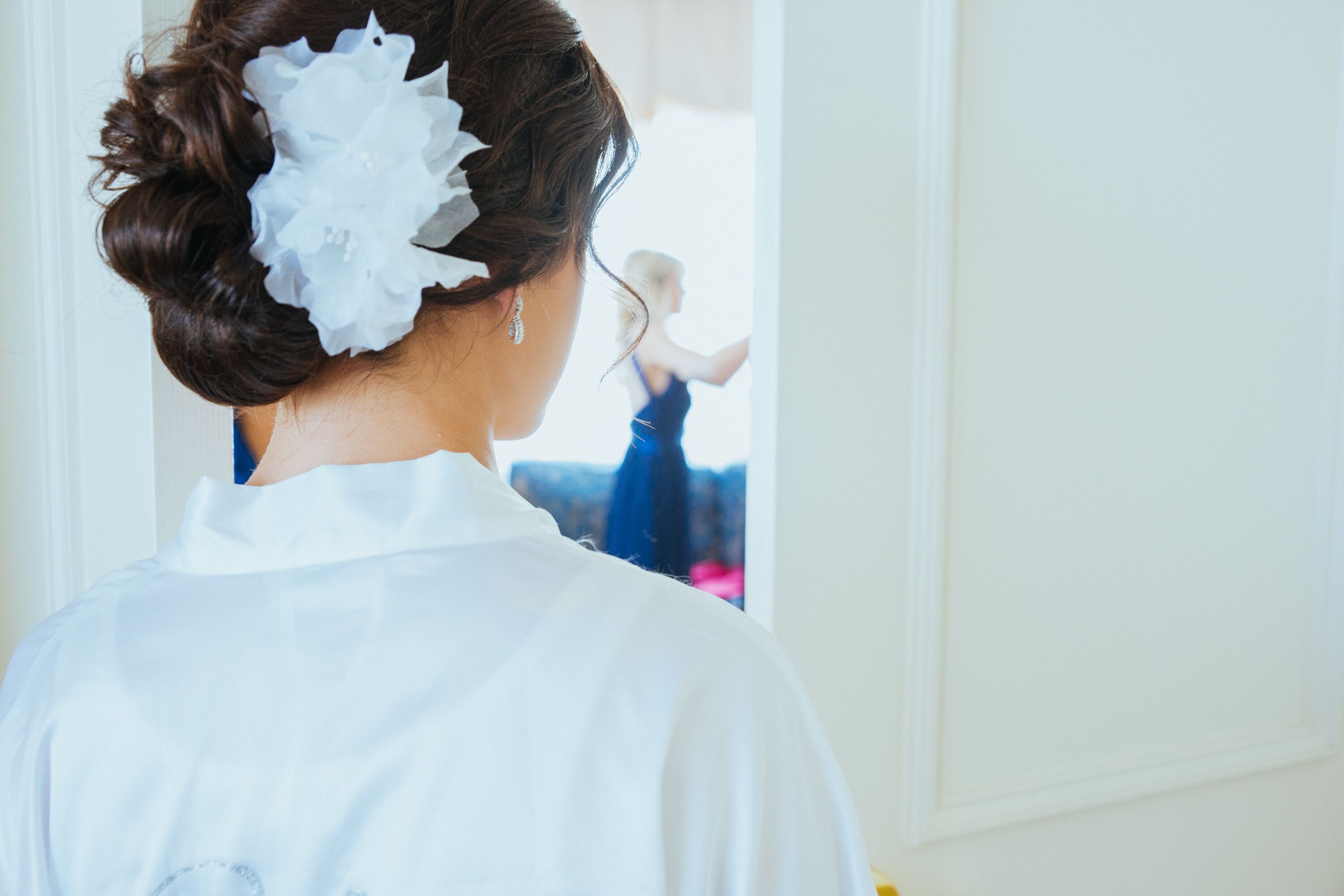 Tulle Flower Hair Accessory In Updo