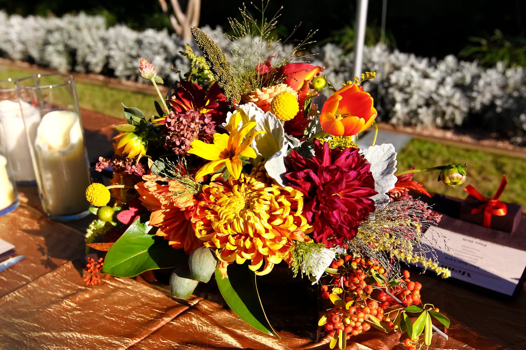 Vibrant Fall Floral Arrangement Centerpiece