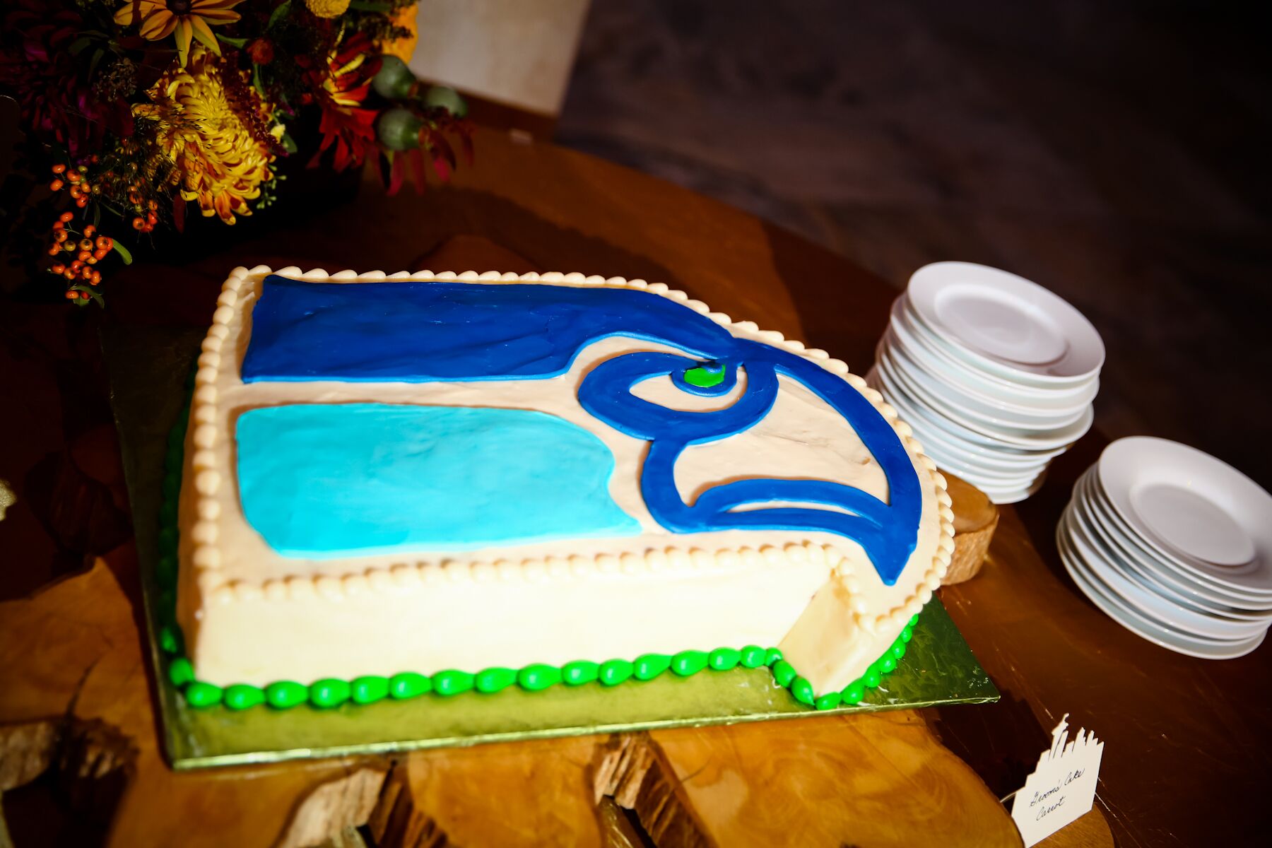 Seattle Seahawks Wedding Day Reception Cake Topper Bridal 