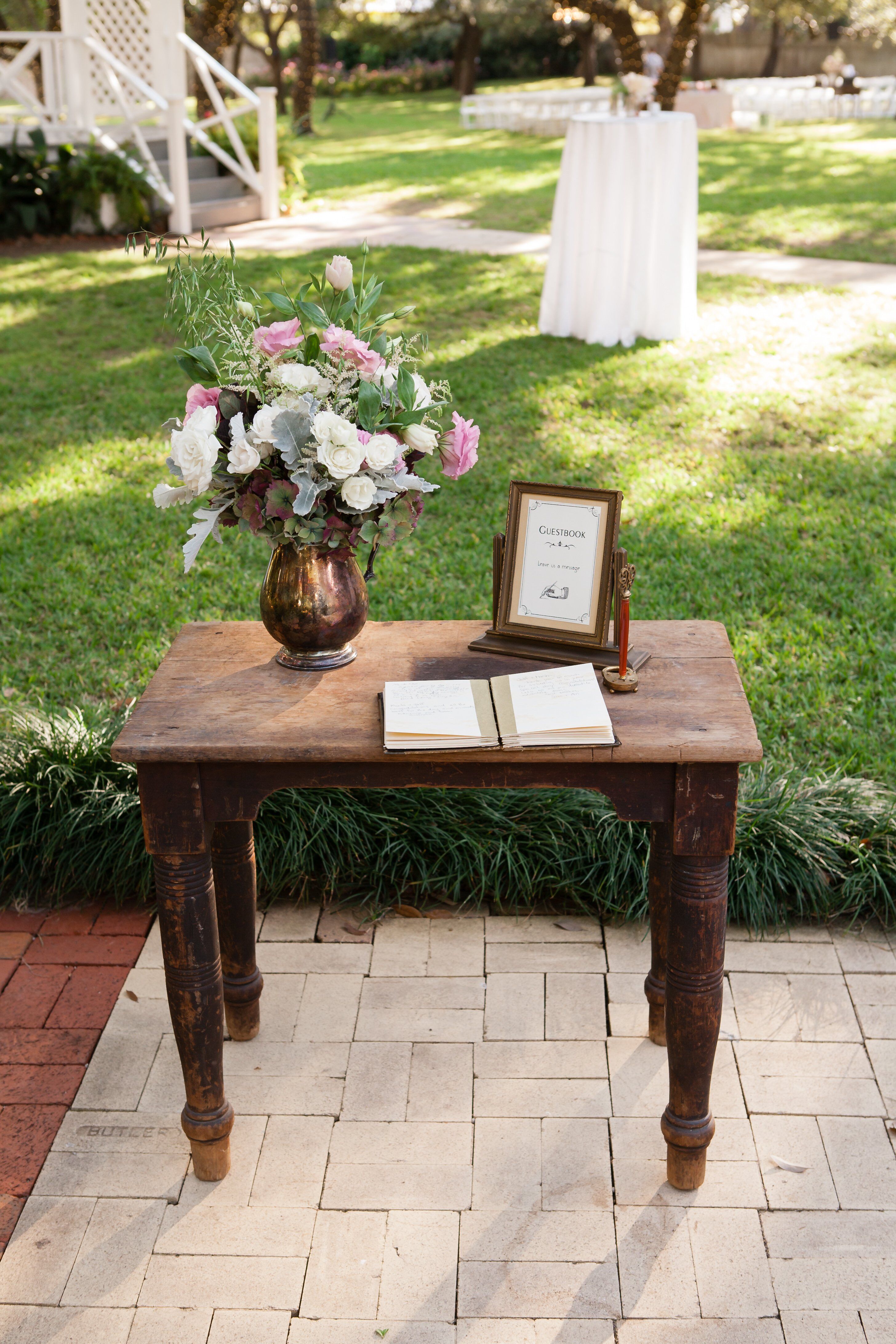 Vintage Guest Book Table