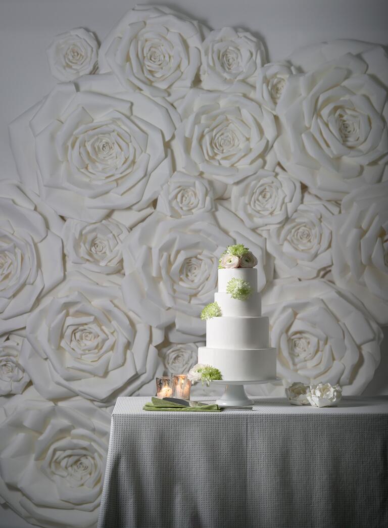 White paper flower wall