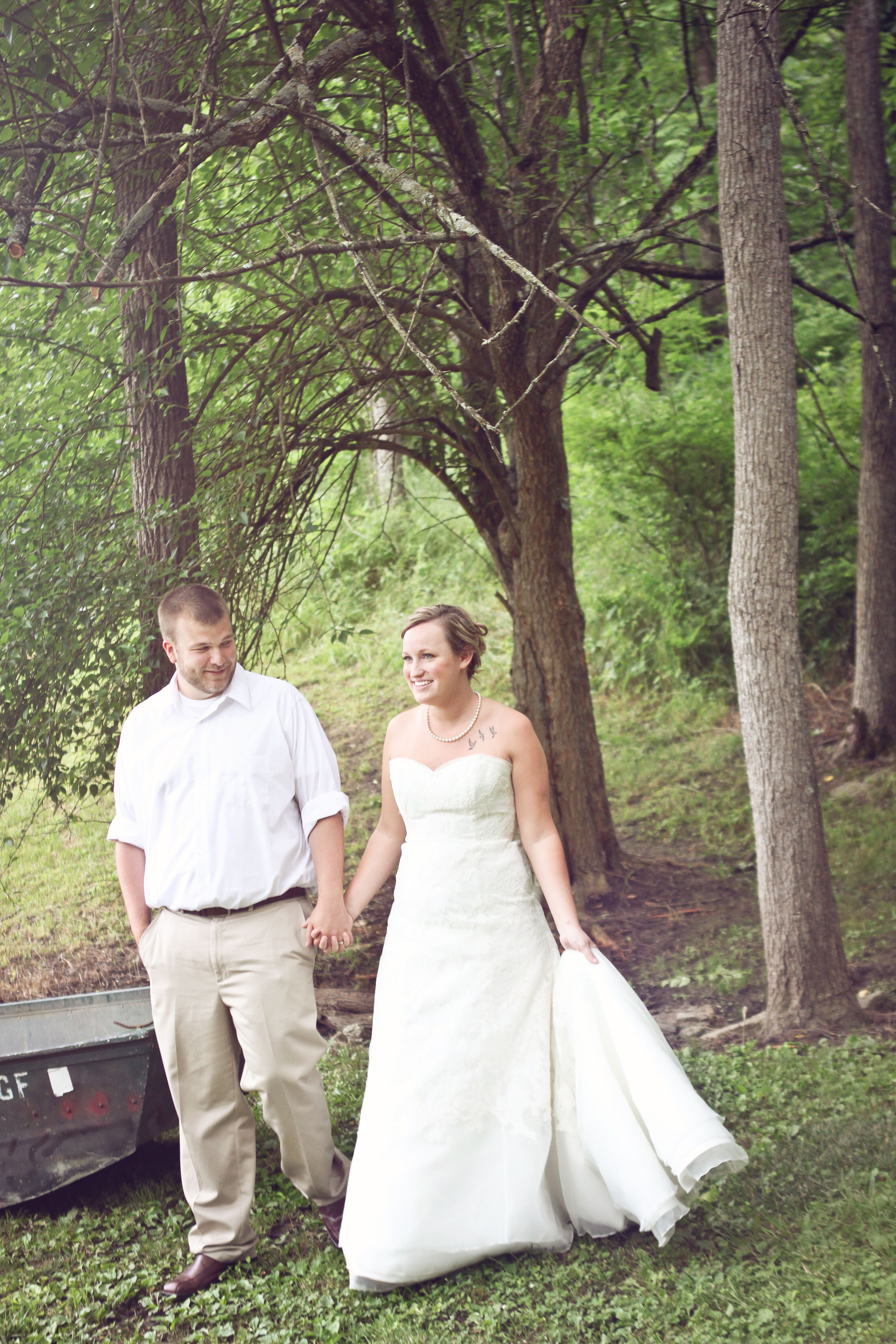 Casual White Groom s Shirt and Khakis