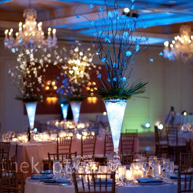 Tall Blue Centerpieces