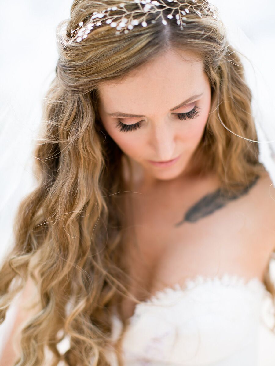 Image of wedding hair long curly