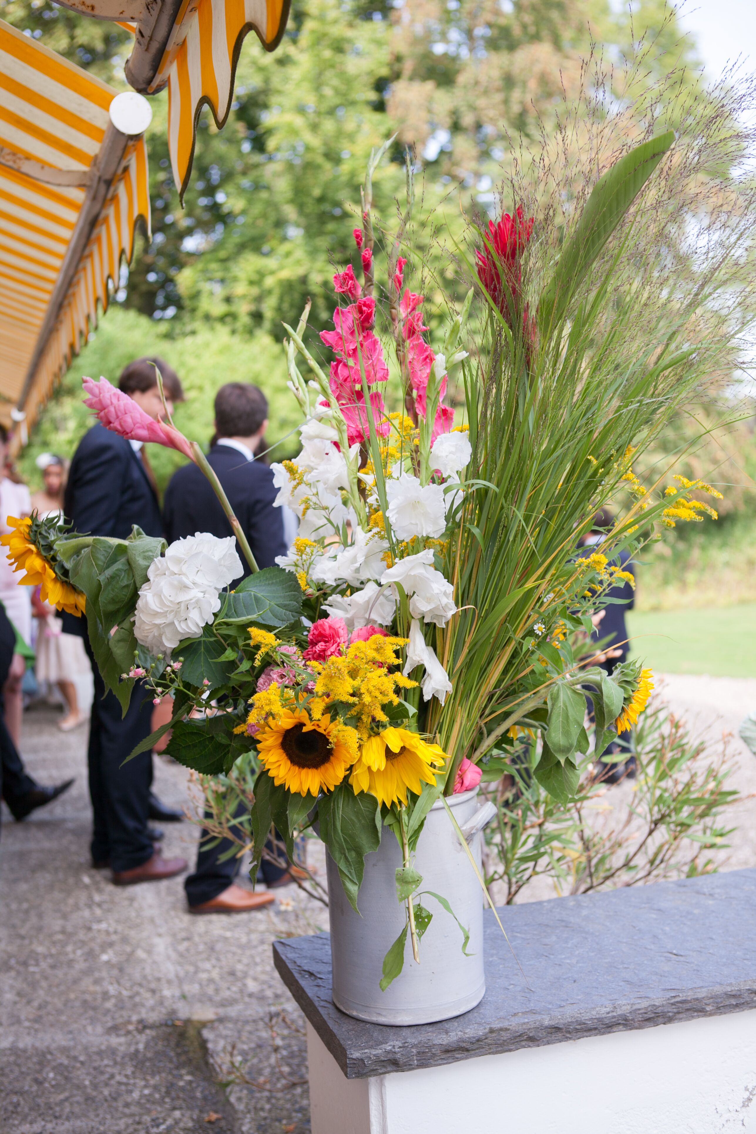 Pink, White and Yellow Flower Arrangement