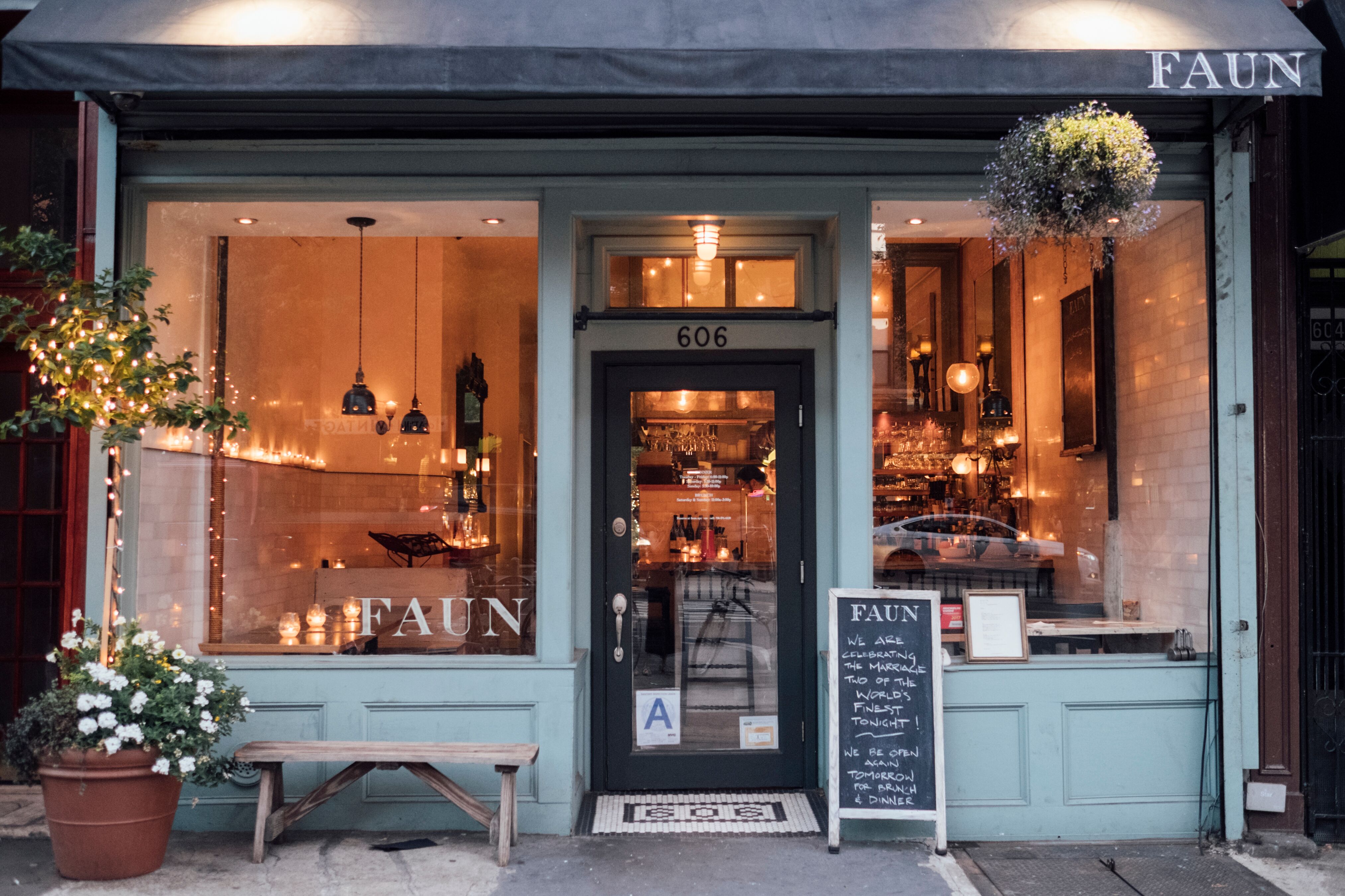 Exterior of Faun in Brooklyn, New York